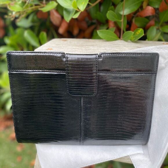 Yves Saint Laurant (YSL) Black Leather Clutch w/COA. EUC! - Picture 1 of 16